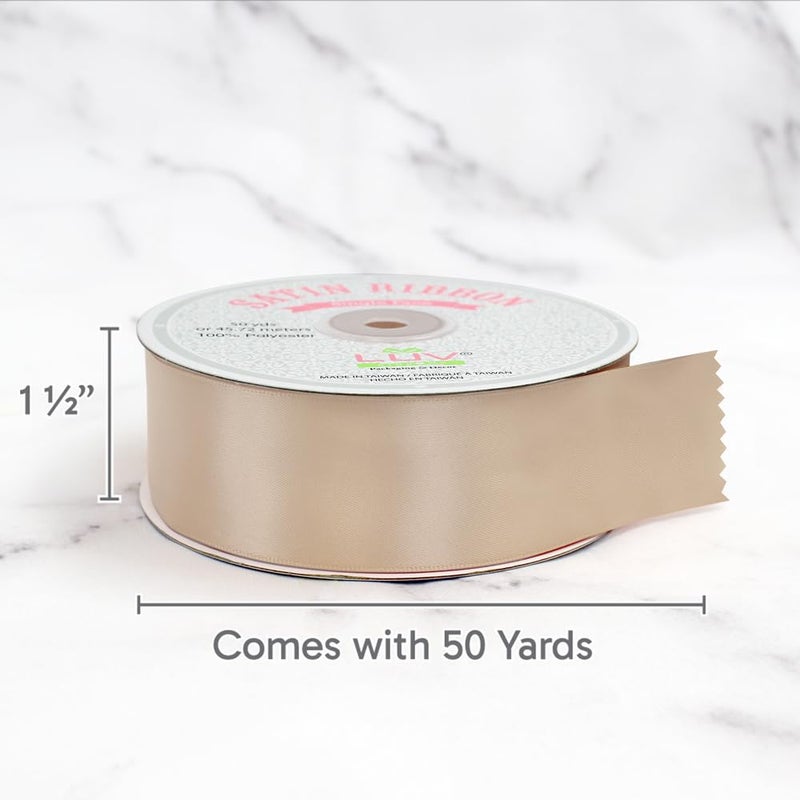 LUV RIBBONS Creative Ideas Satin Single Face 1.5" Inch Ribbon x 50 Yards,for Gift Wrapping Crafts Wedding Decoration Bows Bouquet Floral Arrangement - Image 3